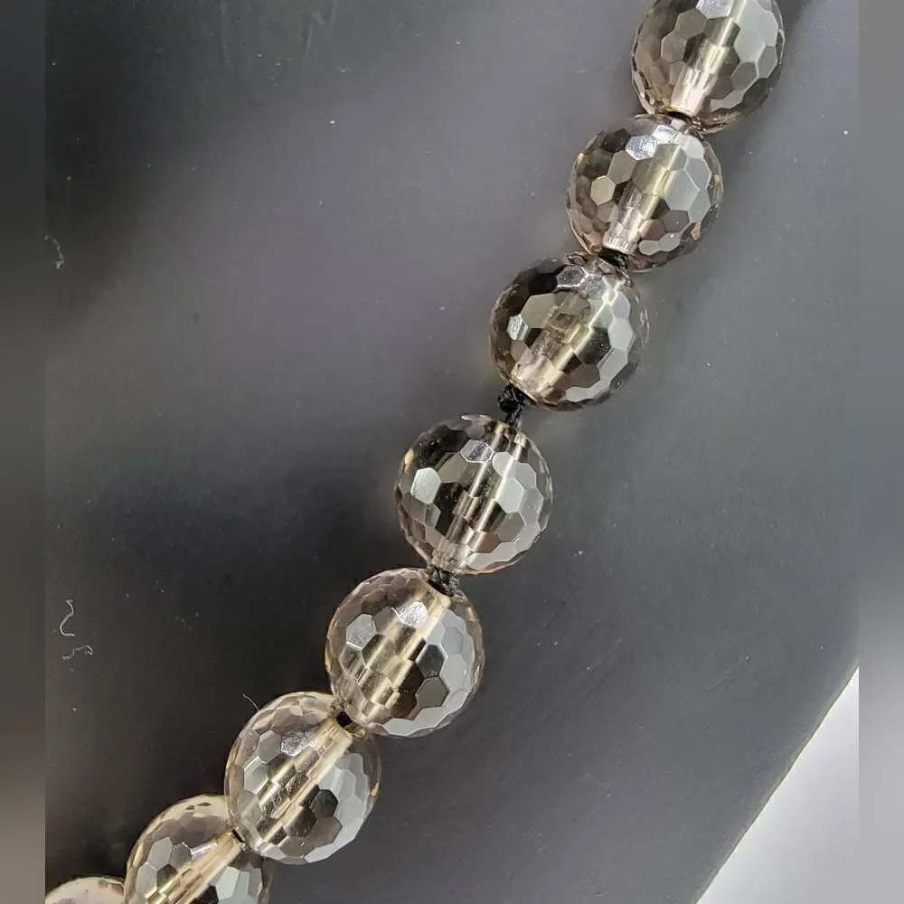 NEW Smoky Topaz Necklace with Faceted Beads